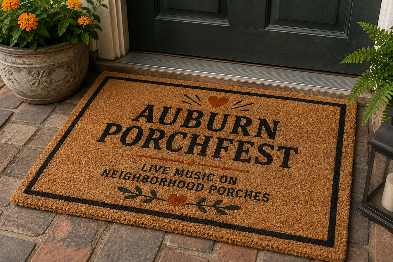 Auburn Porchfest custom doormat
