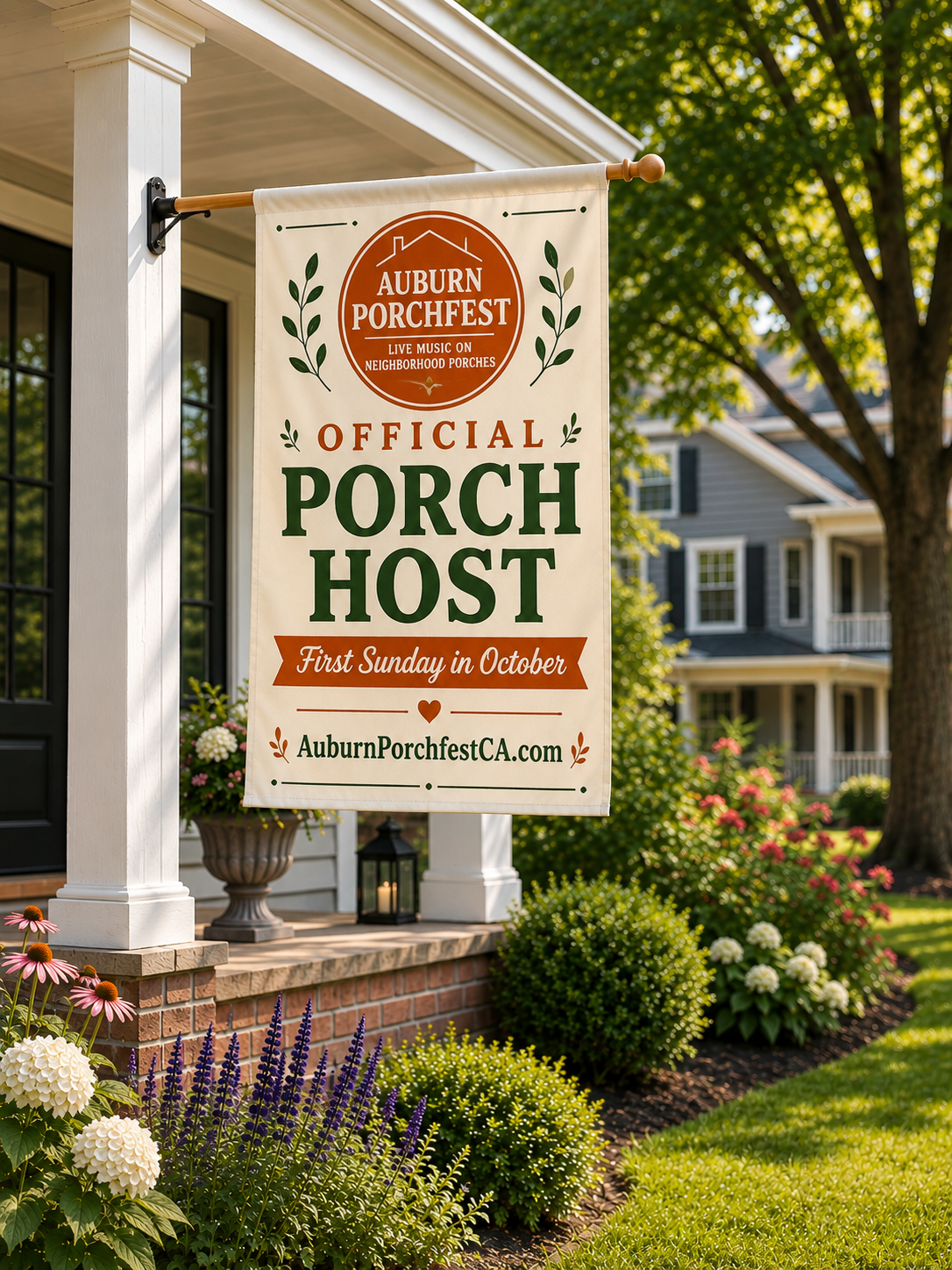 Auburn Porchfest Porch Host Flag