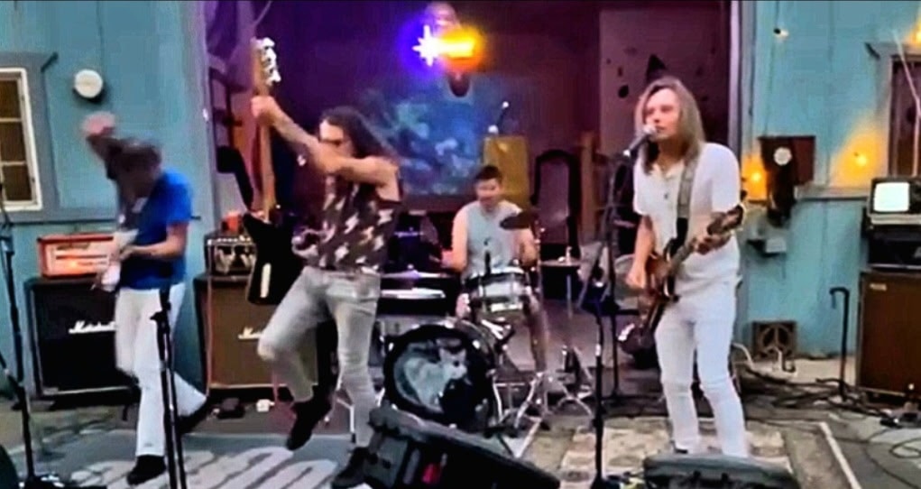 Beach Noise performing in Old Town Auburn at Porchfest